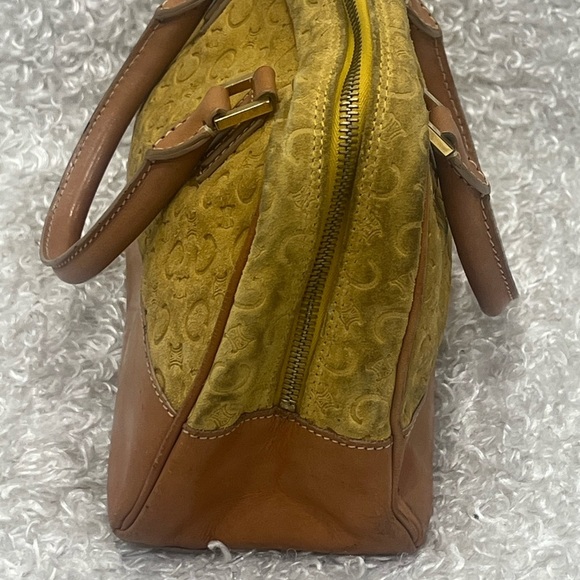 Celine Yellow Macadam Suede Handbag - Picture 4 of 14